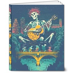 Grateful Dead Singing Skeleton 8  X 10  Softcover Notebook by Bedest