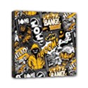 Boom Bang Art Crazy Drawing Graffiti Hello Retro Sayings Yellow Mini Canvas 6  x 6  (Stretched) View1