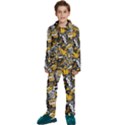 Boom Bang Art Crazy Drawing Graffiti Hello Retro Sayings Yellow Kids  Long Sleeve Velvet Pajamas Set View1