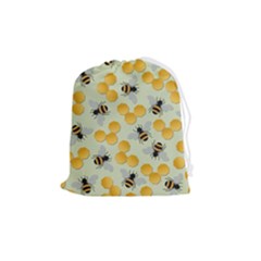 Bees Pattern Honey Bee Bug Honeycomb Honey Beehive Drawstring Pouch (medium) by Bedest