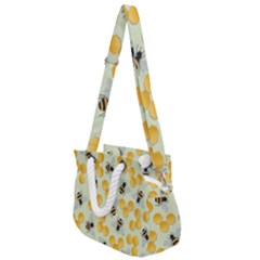 Bees Pattern Honey Bee Bug Honeycomb Honey Beehive Rope Handles Shoulder Strap Bag by Bedest