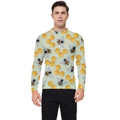 Bees Pattern Honey Bee Bug Honeycomb Honey Beehive Men s Long Sleeve Rash Guard by Bedest