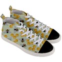 Bees Pattern Honey Bee Bug Honeycomb Honey Beehive Men s Mid-Top Canvas Sneakers View3