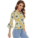 Bees Pattern Honey Bee Bug Honeycomb Honey Beehive Bell Sleeve Top View3