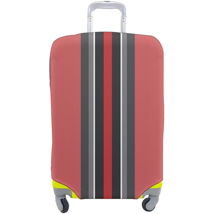 Altrosa Rosa Grau Streifen Luggage Cover (Large)