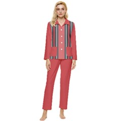 Altrosa Rosa Grau Streifen Womens  Long Sleeve Velvet Pocket Pajamas Set by 2607694c