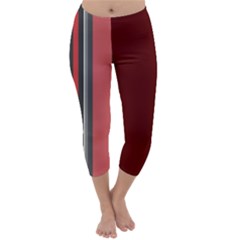 Dunkelrot4 Rosa Grau Streifen Dunkelrot3 Capri Winter Leggings 