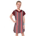 Dunkelrot4 Rosa Grau Streifen Dunkelrot3 Kids  Drop Waist Dress View1