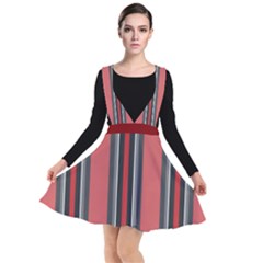 Dunkelrot4 Rosa Grau Streifen Dunkelrot3 Plunge Pinafore Dress by 2607694c