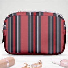 Dunkelrot4 Rosa Grau Streifen Dunkelrot3 Make Up Pouch (small) by 2607694c