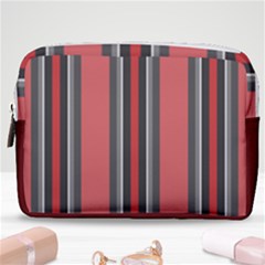 Dunkelrot4 Rosa Grau Streifen Dunkelrot3 Make Up Pouch (medium) by 2607694c