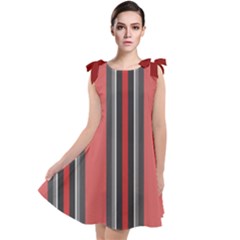 Dunkelrot4 Rosa Grau Streifen Dunkelrot3 Tie Up Tunic Dress by 2607694c