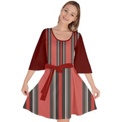 Dunkelrot4 Rosa Grau Streifen Dunkelrot3 Velour Kimono Dress by 2607694c