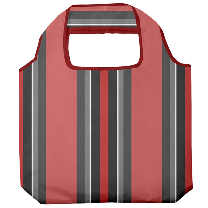 Dunkelrot4 Rosa Grau Streifen Dunkelrot3 Foldable Grocery Recycle Bag