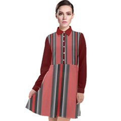 Dunkelrot4 Rosa Grau Streifen Dunkelrot3 Long Sleeve Chiffon Shirt Dress by 2607694c