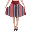 Dunkelrot4 Rosa Grau Streifen Dunkelrot3 Flared Midi Skirt View1