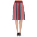 Dunkelrot4 Rosa Grau Streifen Dunkelrot3 Flared Midi Skirt View2