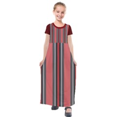 Dunkelrot4 Rosa Grau Streifen Dunkelrot3 Kids  Short Sleeve Maxi Dress by 2607694c