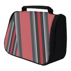 Dunkelrot4 Rosa Grau Streifen Dunkelrot3 Full Print Travel Pouch (small) by 2607694c