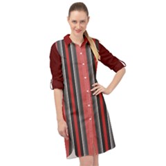 Dunkelrot4 Rosa Grau Streifen Dunkelrot3 Long Sleeve Mini Shirt Dress by 2607694c