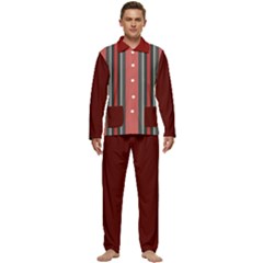 Dunkelrot4 Rosa Grau Streifen Dunkelrot3 Men s Long Sleeve Velvet Pocket Pajamas Set by 2607694c