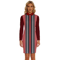 Dunkelrot4 Rosa Grau Streifen Dunkelrot3 Long Sleeve Shirt Collar Bodycon Dress by 2607694c