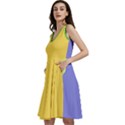 4 Farben Sleeveless V-Neck Skater Dress with Pockets View2