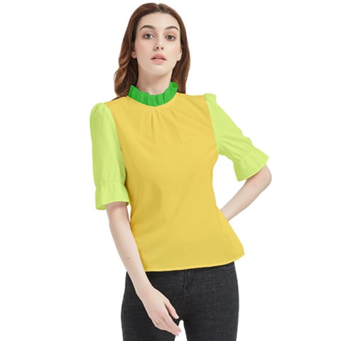 4 Farben Frill Neck Blouse by 2607694c