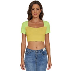 4 Farben Short Sleeve Square Neckline Crop Top  by 2607694c