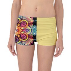 Gelb Floral Reversible Boyleg Bikini Bottoms by 2607694c