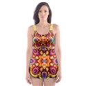 Gelb floral Skater Dress Swimsuit View1