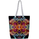 Gelb floral Full Print Rope Handle Tote (Small) View1