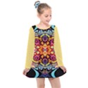 Gelb floral Kids  Long Sleeve Dress View1