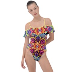 Gelb Floral Frill Detail One Piece Swimsuit by 2607694c