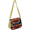 Gelb floral Saddle Handbag View1