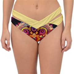 Gelb Floral Double Strap Halter Bikini Bottoms by 2607694c