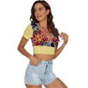 Gelb floral V-Neck Crop Top View3