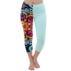 Abstrakte Blume Capri Winter Leggings 