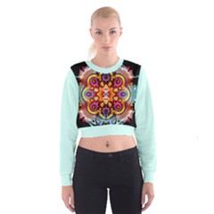 Abstrakte Blume Cropped Sweatshirt