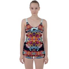 Abstrakte Blume Tie Front Two Piece Tankini by 2607694c