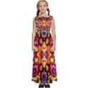 abstrakte Blume Kids  Satin Sleeveless Maxi Dress View1