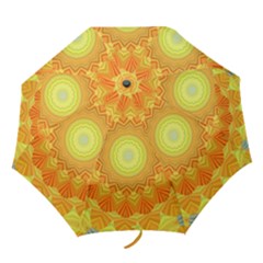 Sunshine Sunny Sun Abstract Yellow Folding Umbrellas by Ravend