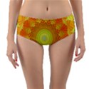 Sunshine Sunny Sun Abstract Yellow Reversible Mid-Waist Bikini Bottoms View1