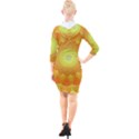 Sunshine Sunny Sun Abstract Yellow Quarter Sleeve Hood Bodycon Dress View2