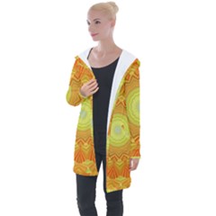 Sunshine Sunny Sun Abstract Yellow Longline Hooded Cardigan by Ravend