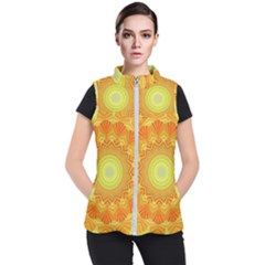 Sunshine Sunny Sun Abstract Yellow Women s Puffer Vest by Ravend