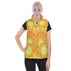 Sunshine Sunny Sun Abstract Yellow Women s Button Up Vest