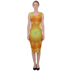 Sunshine Sunny Sun Abstract Yellow Sleeveless Pencil Dress by Ravend