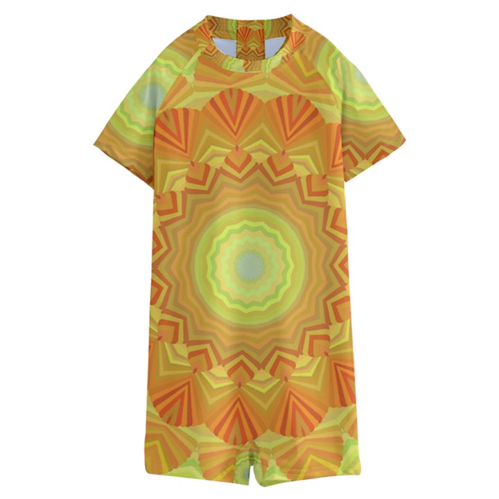 Sunshine Sunny Sun Abstract Yellow Kids  Boyleg Half Suit Swimwear