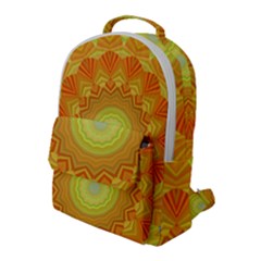 Sunshine Sunny Sun Abstract Yellow Flap Pocket Backpack (large) by Ravend